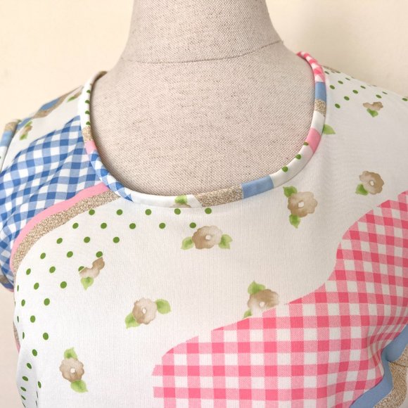 70's Polyester Tank Top Pinks & Blues - Size Medium/Large - Picture 2 of 6